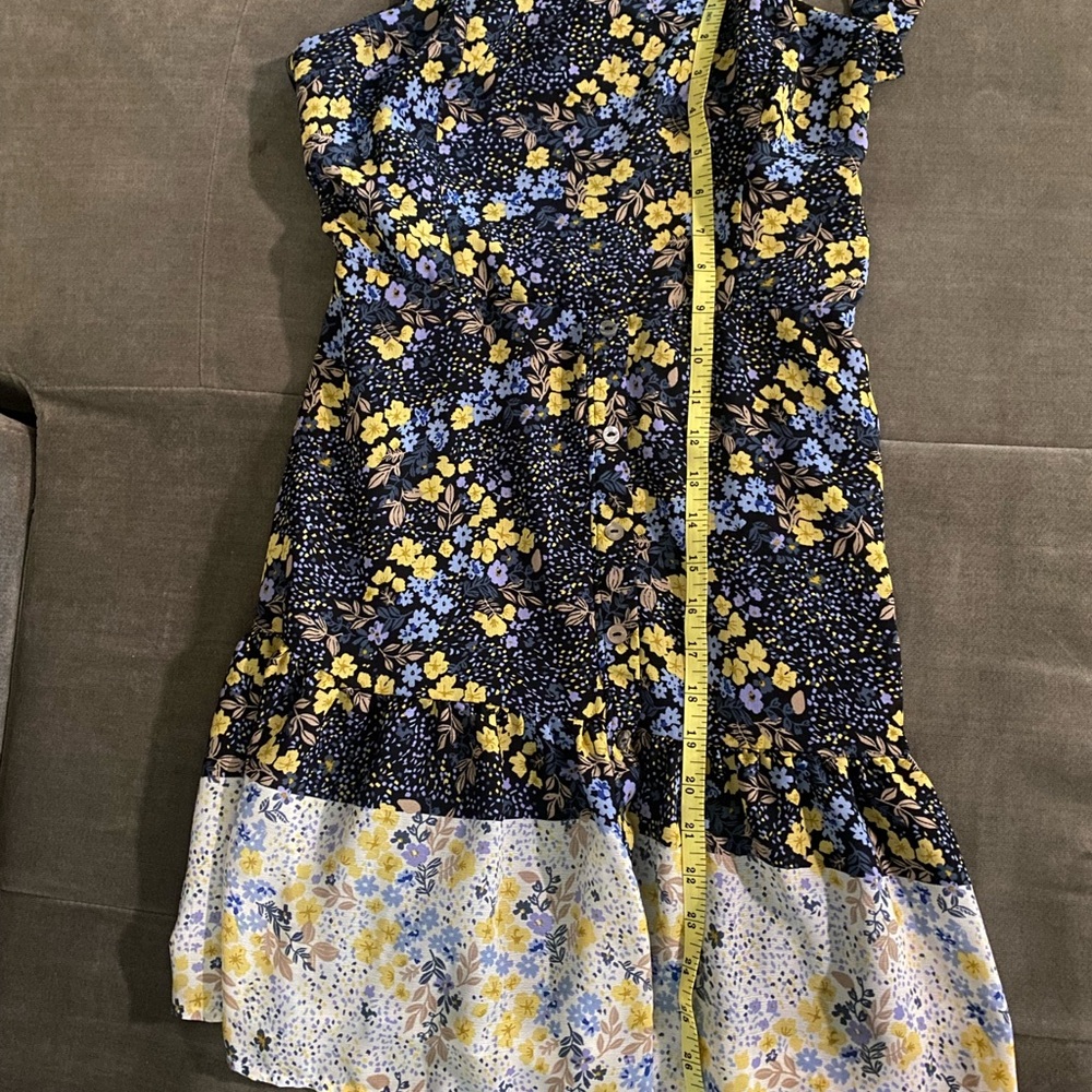 Floral Women's dress - Black and Yellow - Picture 5 of 6